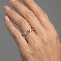 Multi-Color Sapphire Full Eternity Band Ring in 14K Gold