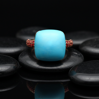Turquoise Cabochon 14K Gold (18K Custom) Yellow Gold Ring