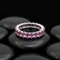 Pink Sapphire Eternity 14K White Gold Ring