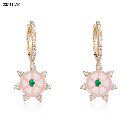 Twinkling Infinity Diamond Drop Earrings in 14K Yellow Gold