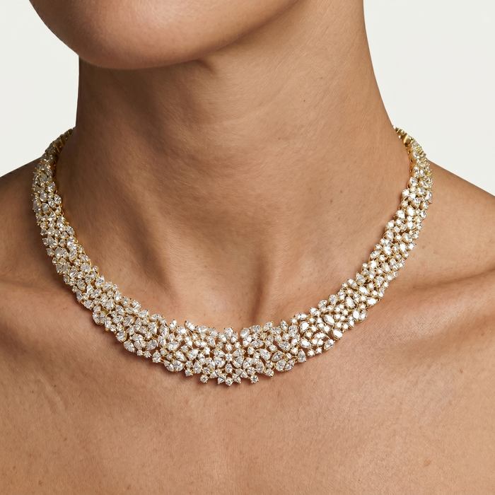 Carat Diamond Cluster Necklace in 18K Gold
