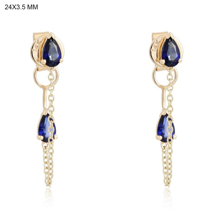 Ruby Luster Drop Earrings in 14K Yellow Gold