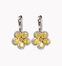 Iridescent Flow Diamond Drop Earrings in 18K Yellow Gold
