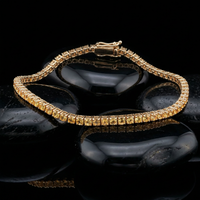 Warm Dawn Champagne Sapphire 14K Yellow Gold Tennis Bracelet