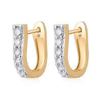 Opulent Diamond Huggie Earrings in 14K Yellow Gold