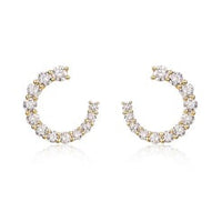 Golden Charm Diamond Hoop Earrings in 14K Yellow Gold