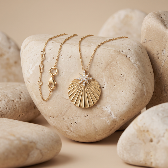 Star Diamond Pendant Necklace in 14K Yellow Gold