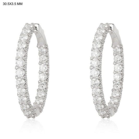 Summer Engrossing Hoop Earrings in 14K White Gold