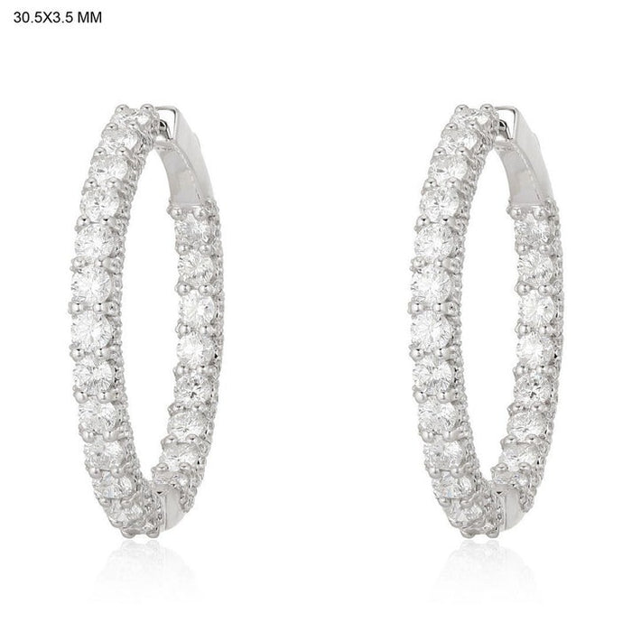 Summer Engrossing Hoop Earrings in 14K White Gold