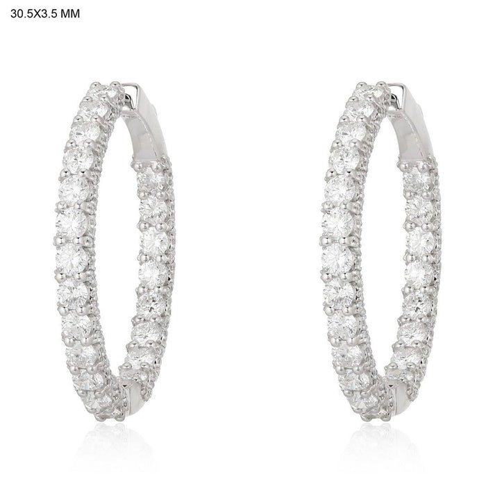 Summer Engrossing Hoop Earrings in 14K White Gold