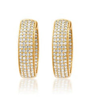 Eternal Diamond Hoop Earrings in 14K Yellow Gold