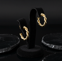 Braided Twisted Hoop Earrings in 14K Yellow Gold