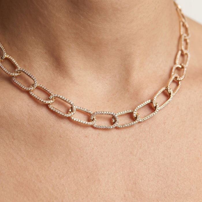Diamond Luxe Link Chain Necklace in 14K Yellow Gold