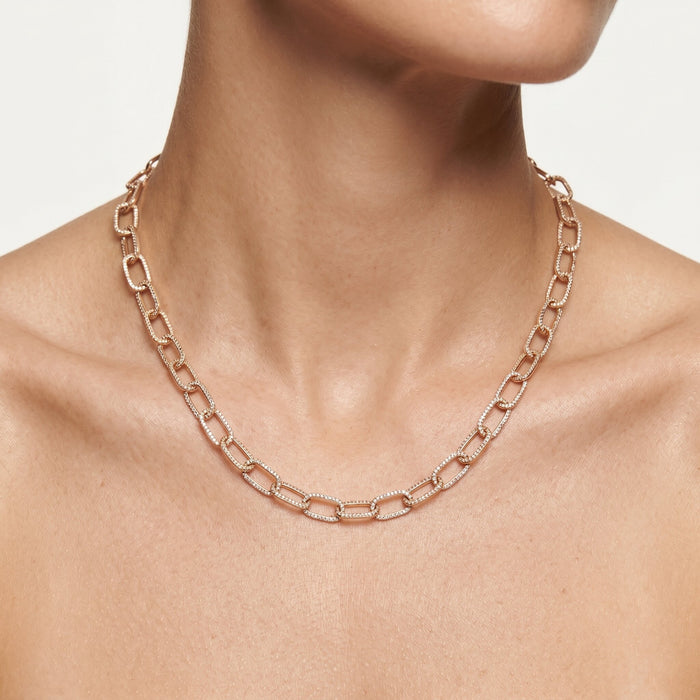 Diamond Luxe Link Chain Necklace in 14K Yellow Gold