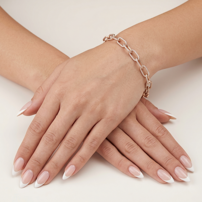 Pure Luster Link Band Bracelet in 14K Yellow Gold