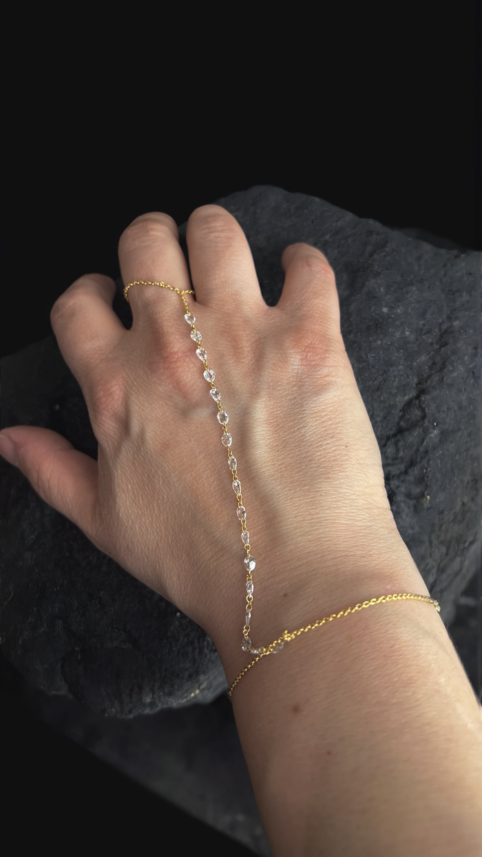 Pear Shape 17 Diamonds 14K (or 18k upon request) Gold Chain Bracelet