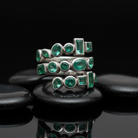 Emerald Multi-Shape Wrap Ring in 14K White Gold