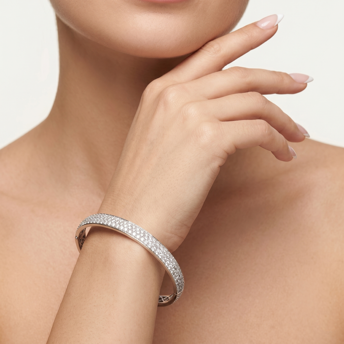 Symphony Diamond Bangle Bracelet in 14K Yellow Gold