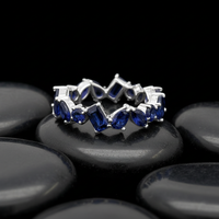 Sapphire Eternity 14K White Gold Band Ring