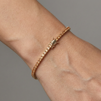 Warm Dawn Champagne Sapphire 14K Yellow Gold Tennis Bracelet