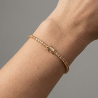 Warm Dawn Champagne Sapphire 14K Yellow Gold Tennis Bracelet