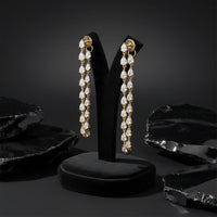 Pear Shape Diamond Hoop Earrings in 14K Yellow Gold