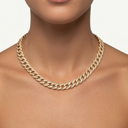 Chain Diamond 14K (or 18k upon request) Yellow Gold Link Necklace