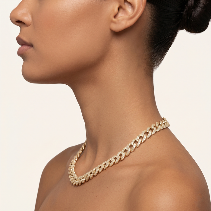 Chain Diamond 14K (or 18k upon request) Yellow Gold Link Necklace