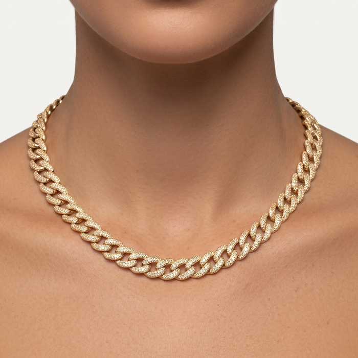 Chain Diamond 14K (or 18k upon request) Yellow Gold Link Necklace