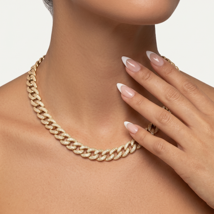 Chain Diamond 14K (or 18k upon request) Yellow Gold Link Necklace