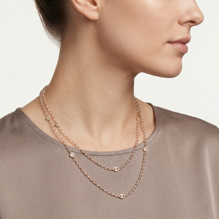 Pear Diamond Station Necklace in 18K Yellow Gold
