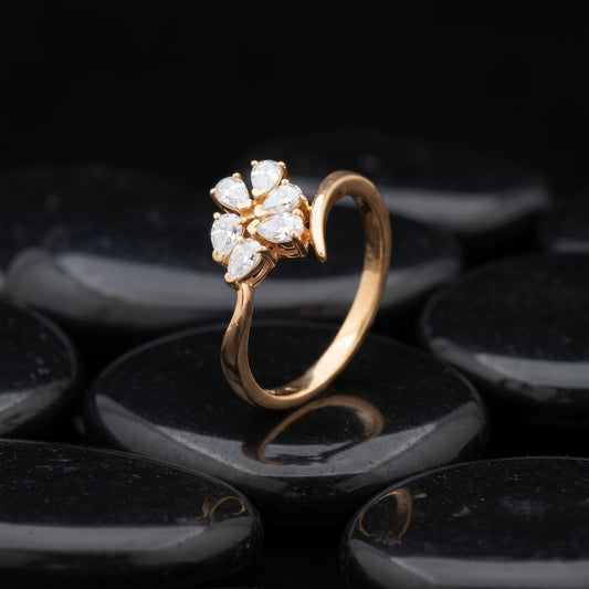 Diamond Wraparound Open Ring in 14K Yellow Gold