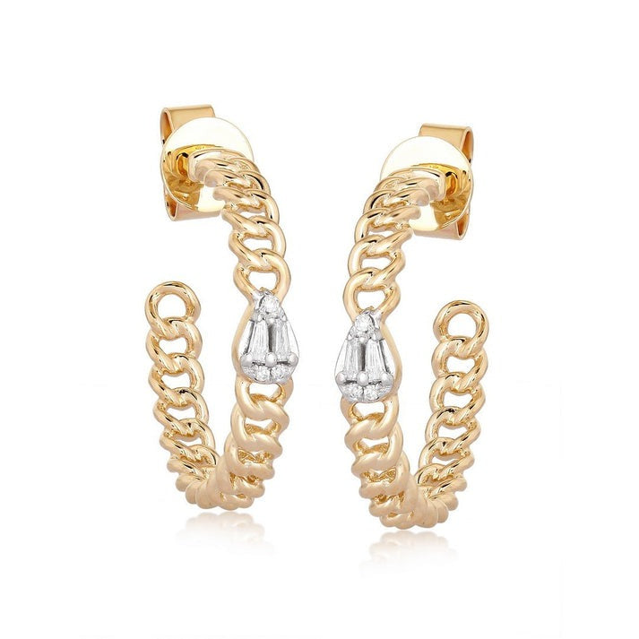 Midnight Ravishing Hoop Earrings in 14K Yellow Gold