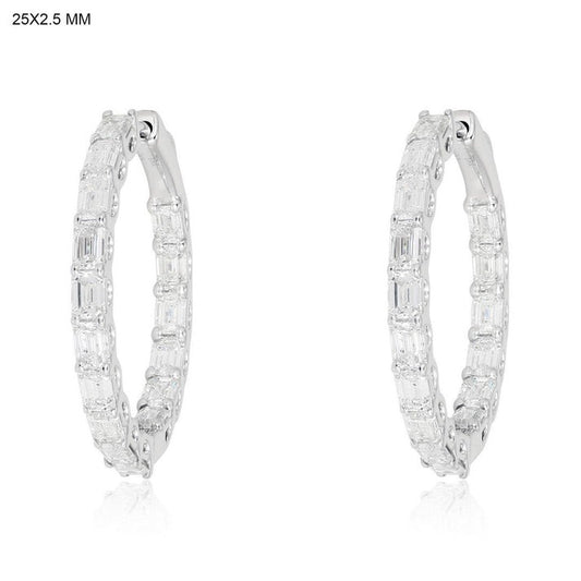 Radiant Eclipse Diamond Hoop Earrings in 18K Yellow Gold
