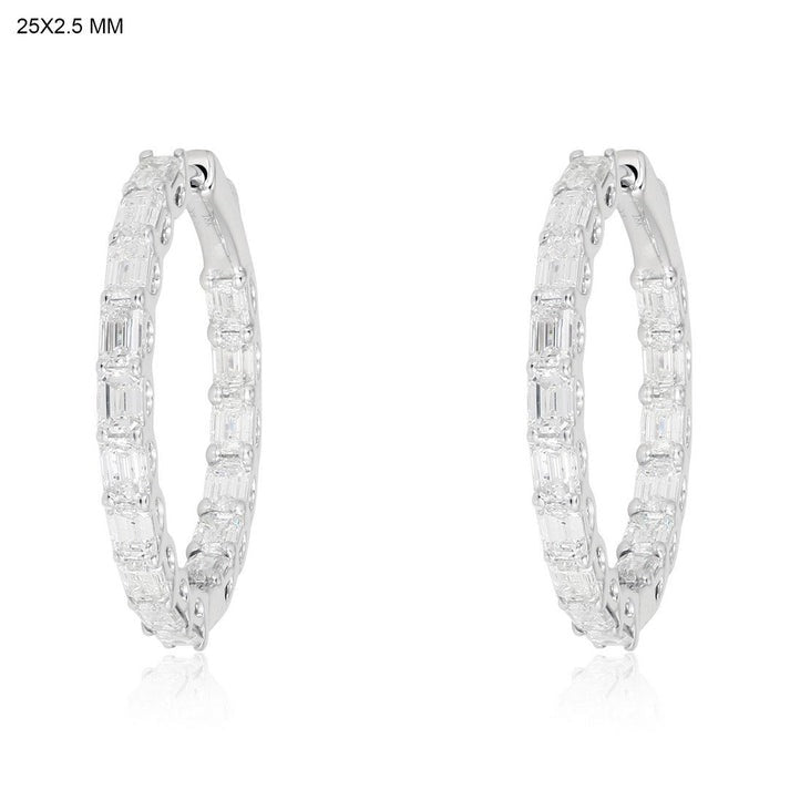 Radiant Eclipse Diamond Hoop Earrings in 18K Yellow Gold