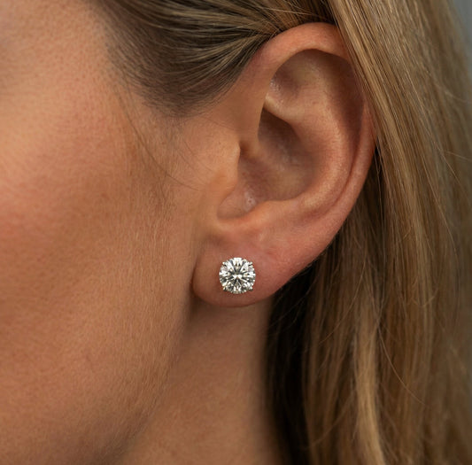 Four Prong Screw Back Martini Stud Earrings in 14K Yellow Gold