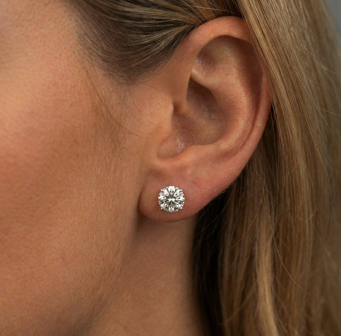 Four Prong Screw Back Martini Stud Earrings in 14K Yellow Gold