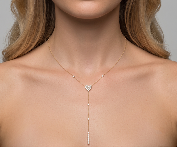 Diamond Serenity Lariat Necklace in 14K Yellow Gold