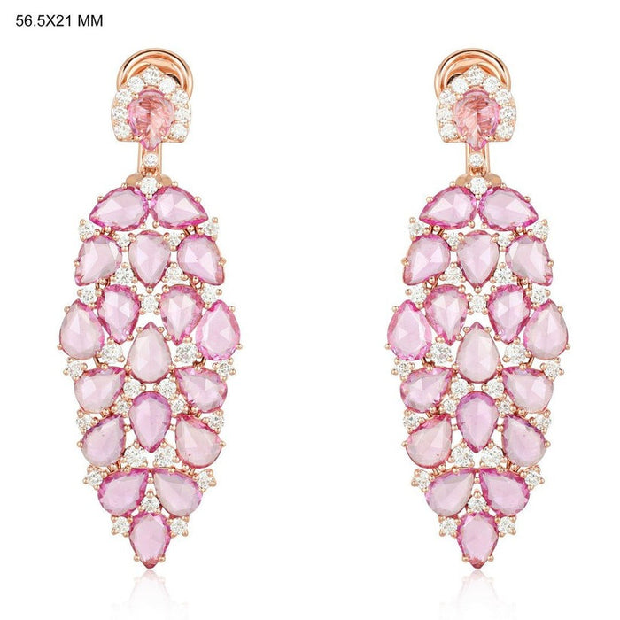 Vibrant Diamond Drop Danglers Earrings in 14K Yellow Gold