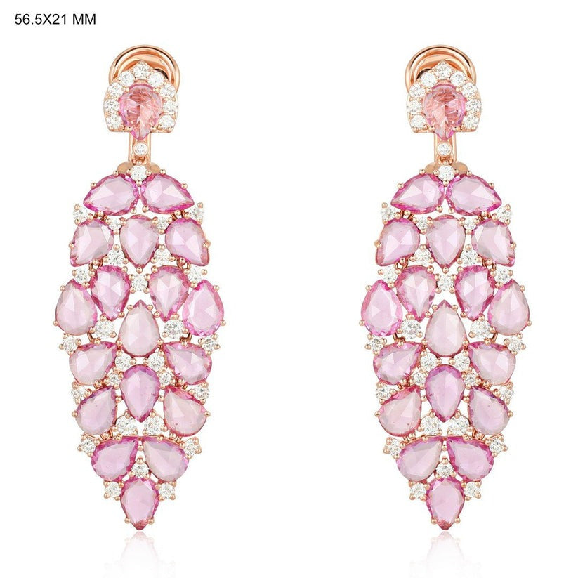 Vibrant Diamond Drop Danglers Earrings in 14K Yellow Gold