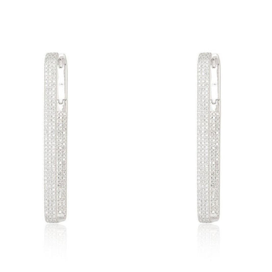 Ornamental Diamond Drops Earrings in 14K White Gold