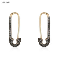 Vintage Clip Hoops Diamond Earrings in 14K Yellow Gold