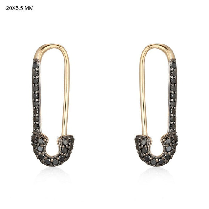 Vintage Clip Hoops Diamond Earrings in 14K Yellow Gold