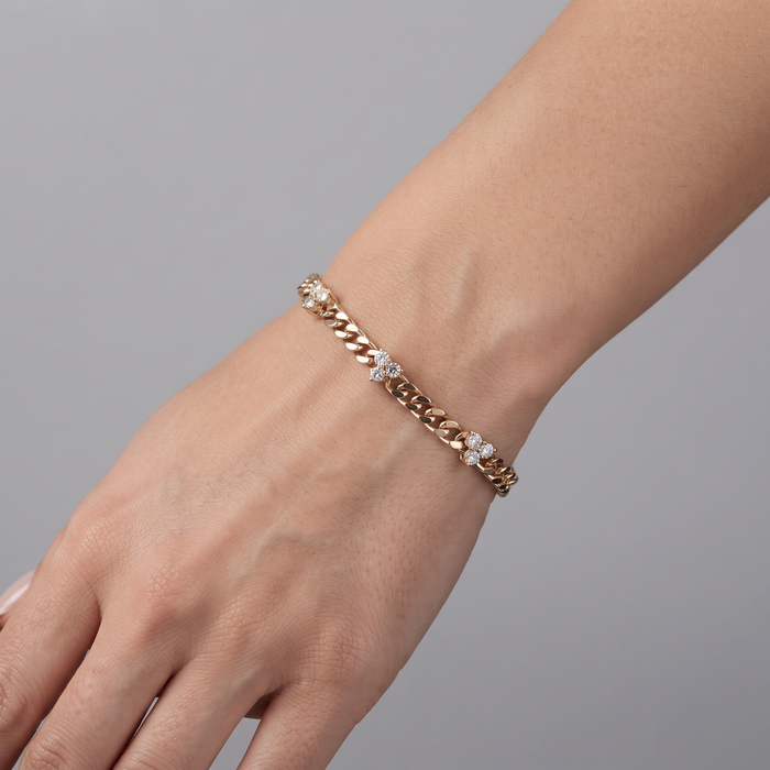 Heartbeats Diamond Accent Chain Bracelet in 14K Yellow Gold