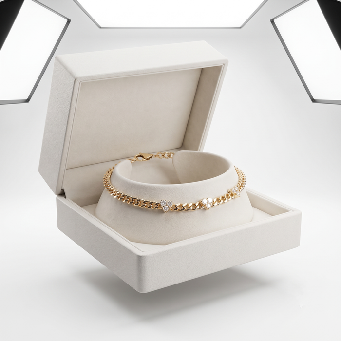 Heartbeats Diamond Accent Chain Bracelet in 14K Yellow Gold