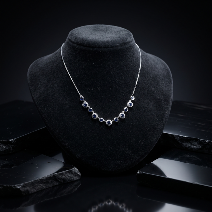 Diamond Graceful Radiance Station Necklace in 14K Yellow Gold