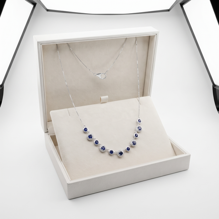 Diamond Graceful Radiance Station Necklace in 14K Yellow Gold