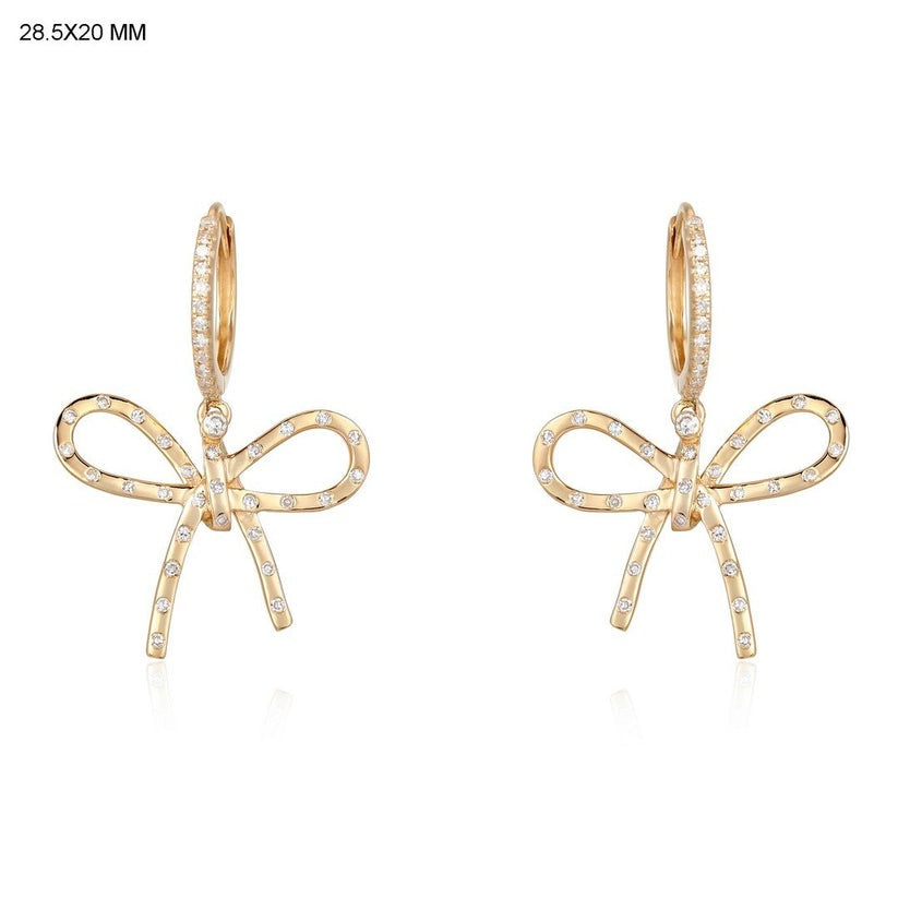 Gilded Diamond Drops Earrings in 14K Yellow Gold