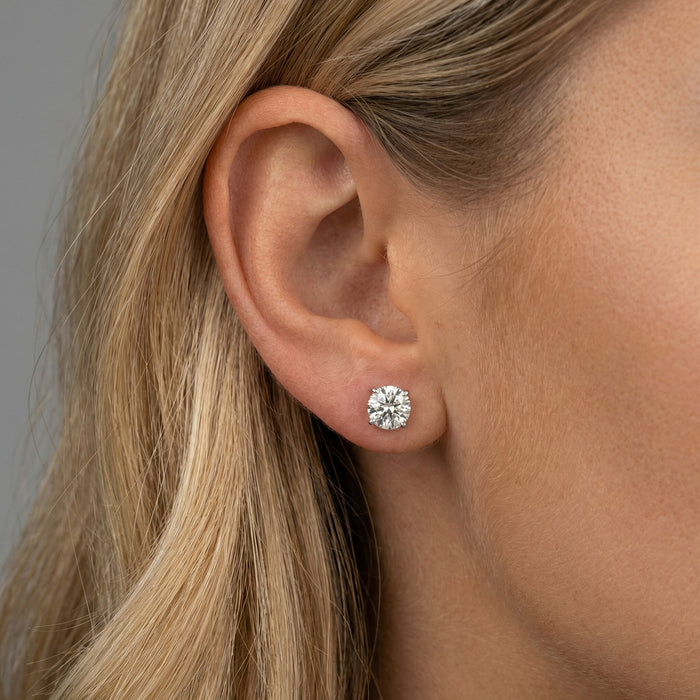 Four Prong Screw Back Martini Stud Earrings in 14K Yellow Gold