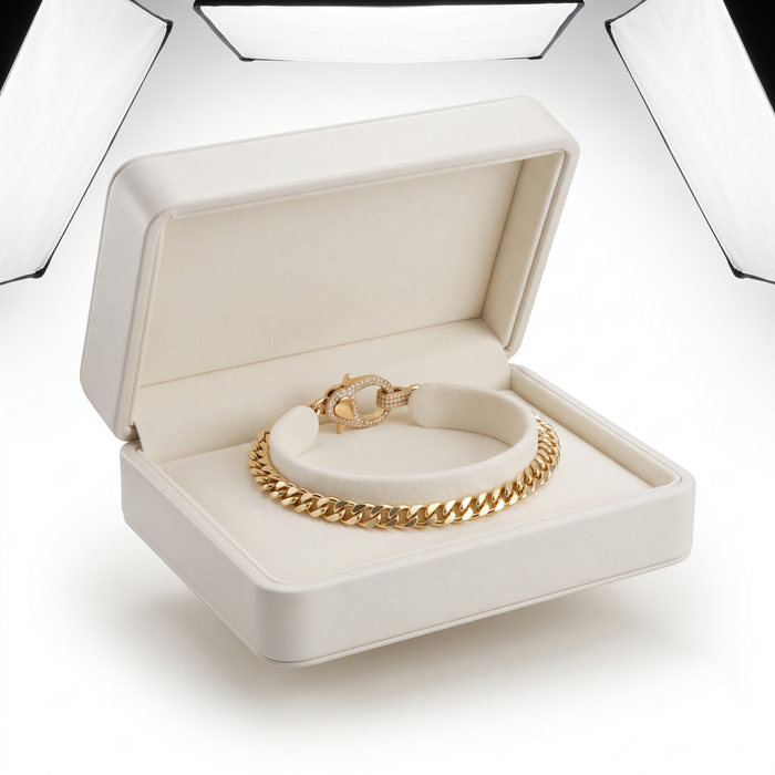 Baroque Diamond Link Bracelet in 14K Yellow Gold